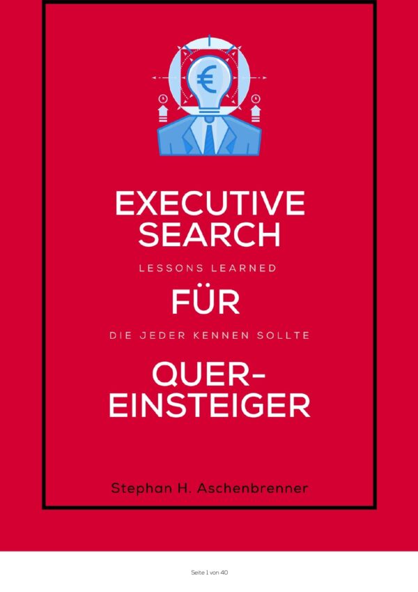 Titelbild eBook Executive Search Lessons Learned für Quereinsteiger die jeder kennen sollte